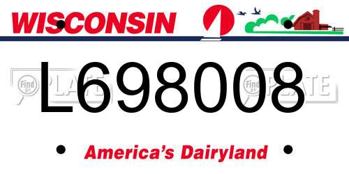 L698008 Wisconsin License Plate