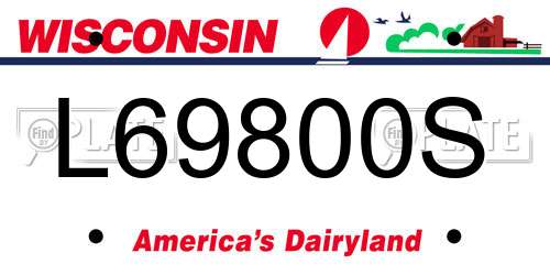 L69800S Wisconsin License Plate