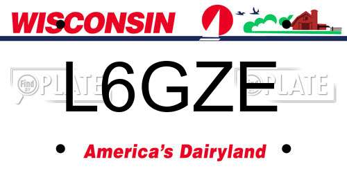 L6GZE Wisconsin License Plate