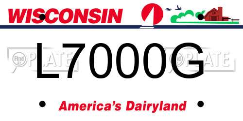 L7000G Wisconsin License Plate