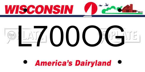 L700OG Wisconsin License Plate