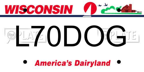 L70DOG Wisconsin License Plate