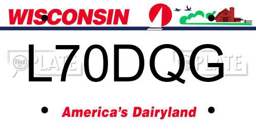 L70DQG Wisconsin License Plate