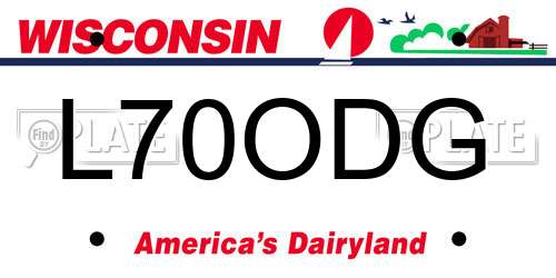 L70ODG Wisconsin License Plate
