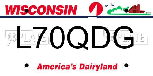 L70QDG Wisconsin License Plate