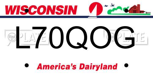 L70QOG Wisconsin License Plate