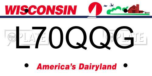 L70QQG Wisconsin License Plate