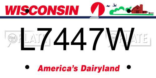 L7447W Wisconsin License Plate