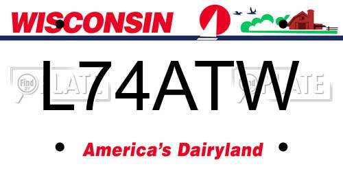 L74ATW Wisconsin License Plate