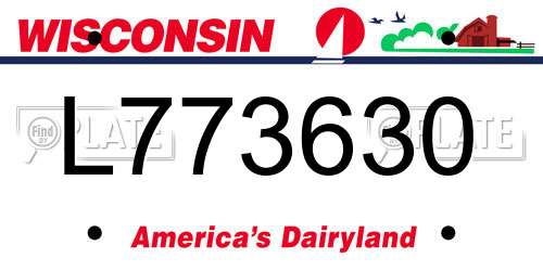 L773630 Wisconsin License Plate