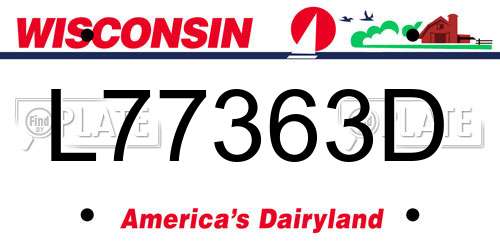 L77363D Wisconsin License Plate