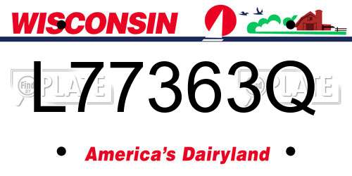 L77363Q Wisconsin License Plate