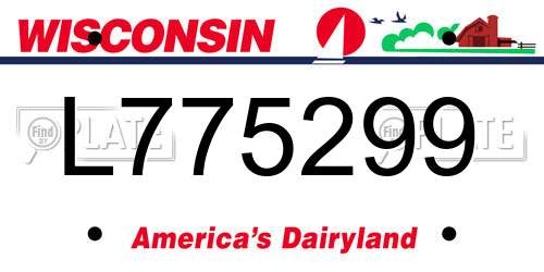 L775299 Wisconsin License Plate