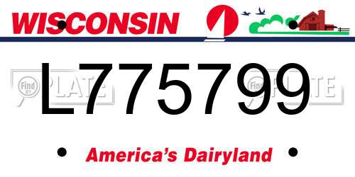 L775799 Wisconsin License Plate