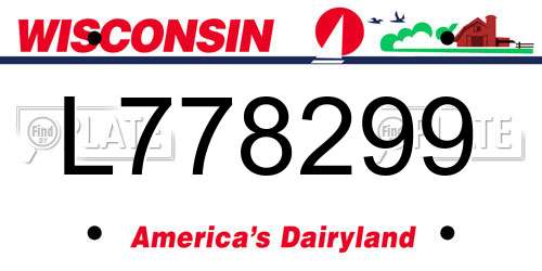 L778299 Wisconsin License Plate