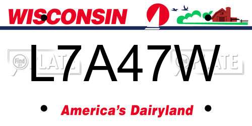 L7A47W Wisconsin License Plate
