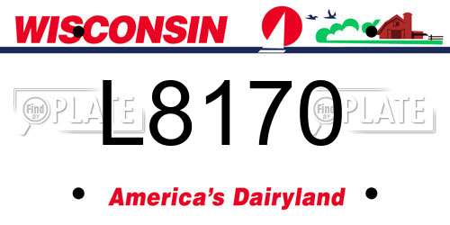 L8170 Wisconsin License Plate