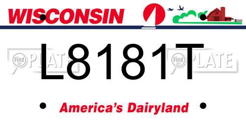 L8181T Wisconsin License Plate