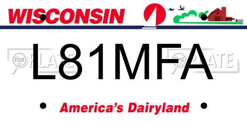 L81MFA Wisconsin License Plate