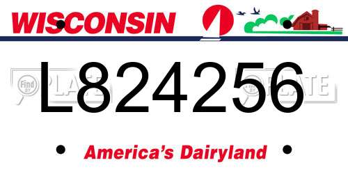 L824256 Wisconsin License Plate