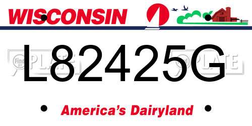 L82425G Wisconsin License Plate