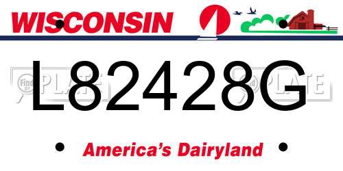 L82428G Wisconsin License Plate