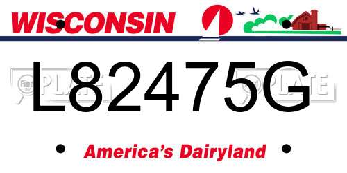 L82475G Wisconsin License Plate
