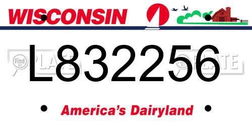 L832256 Wisconsin License Plate