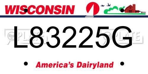 L83225G Wisconsin License Plate