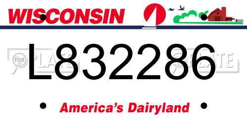 L832286 Wisconsin License Plate