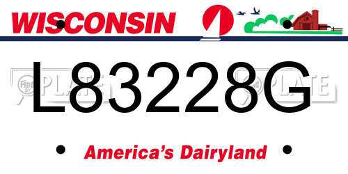 L83228G Wisconsin License Plate