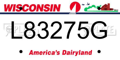 L83275G Wisconsin License Plate