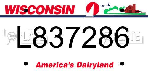L837286 Wisconsin License Plate