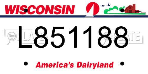 L851188 Wisconsin License Plate