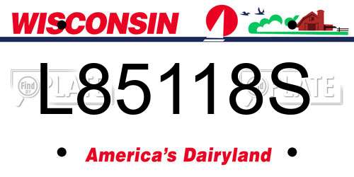 L85118S Wisconsin License Plate