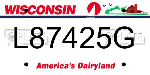 L87425G Wisconsin License Plate