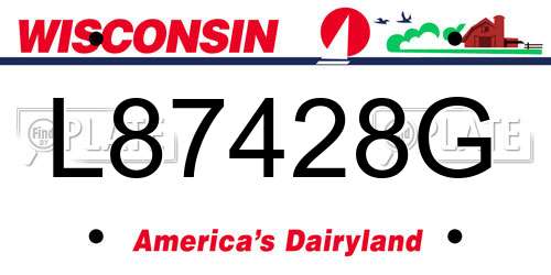L87428G Wisconsin License Plate