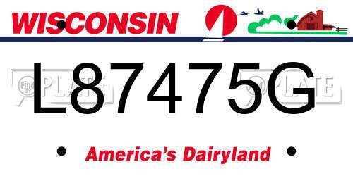 L87475G Wisconsin License Plate