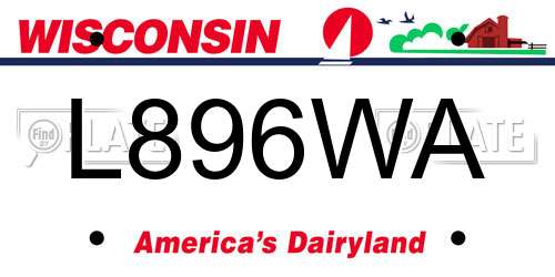 L896WA Wisconsin License Plate