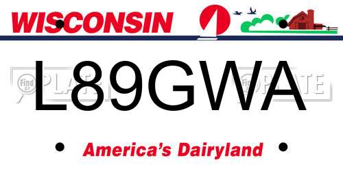 L89GWA Wisconsin License Plate