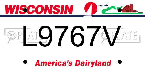 L9767V Wisconsin License Plate