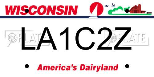 LA1C2Z Wisconsin License Plate