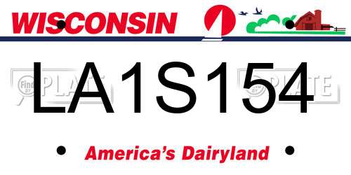 LA1S154 Wisconsin License Plate
