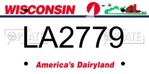 LA2779 Wisconsin License Plate