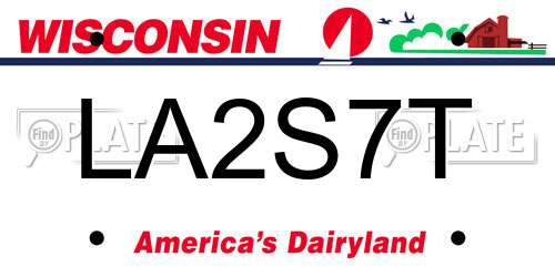 LA2S7T Wisconsin License Plate
