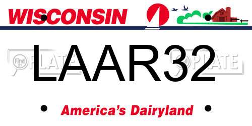 LAAR32 Wisconsin License Plate