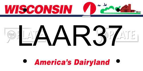 LAAR37 Wisconsin License Plate