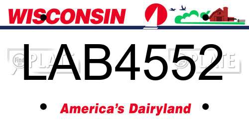 LAB4552 Wisconsin License Plate