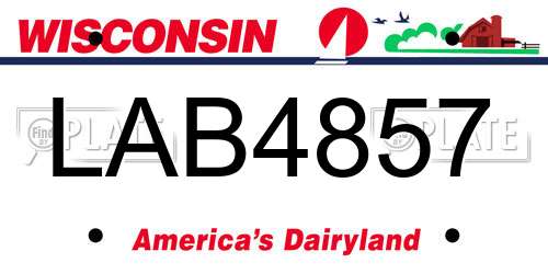 LAB4857 Wisconsin License Plate