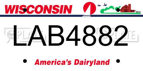LAB4882 Wisconsin License Plate